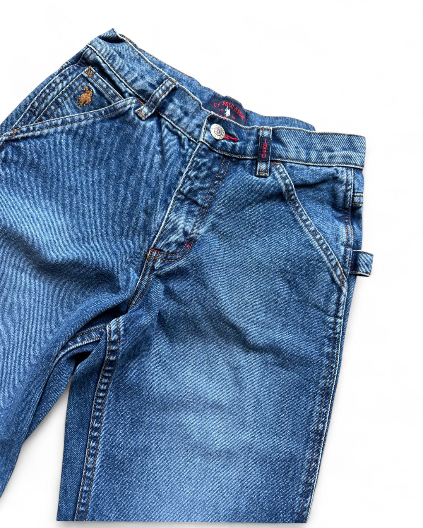 US Polo Association dark wash cargo jeans (11-12yrs)