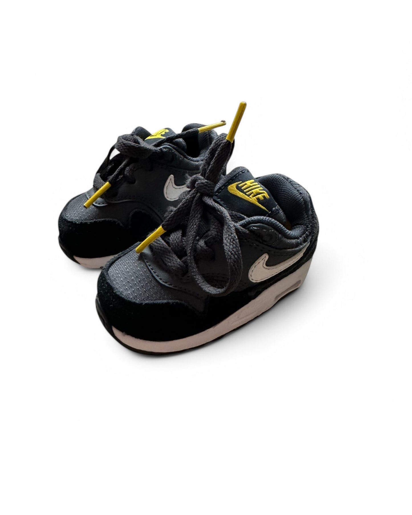 Nike Air Max 1 toddler in black/yellow (UK3.5/EU19.5)