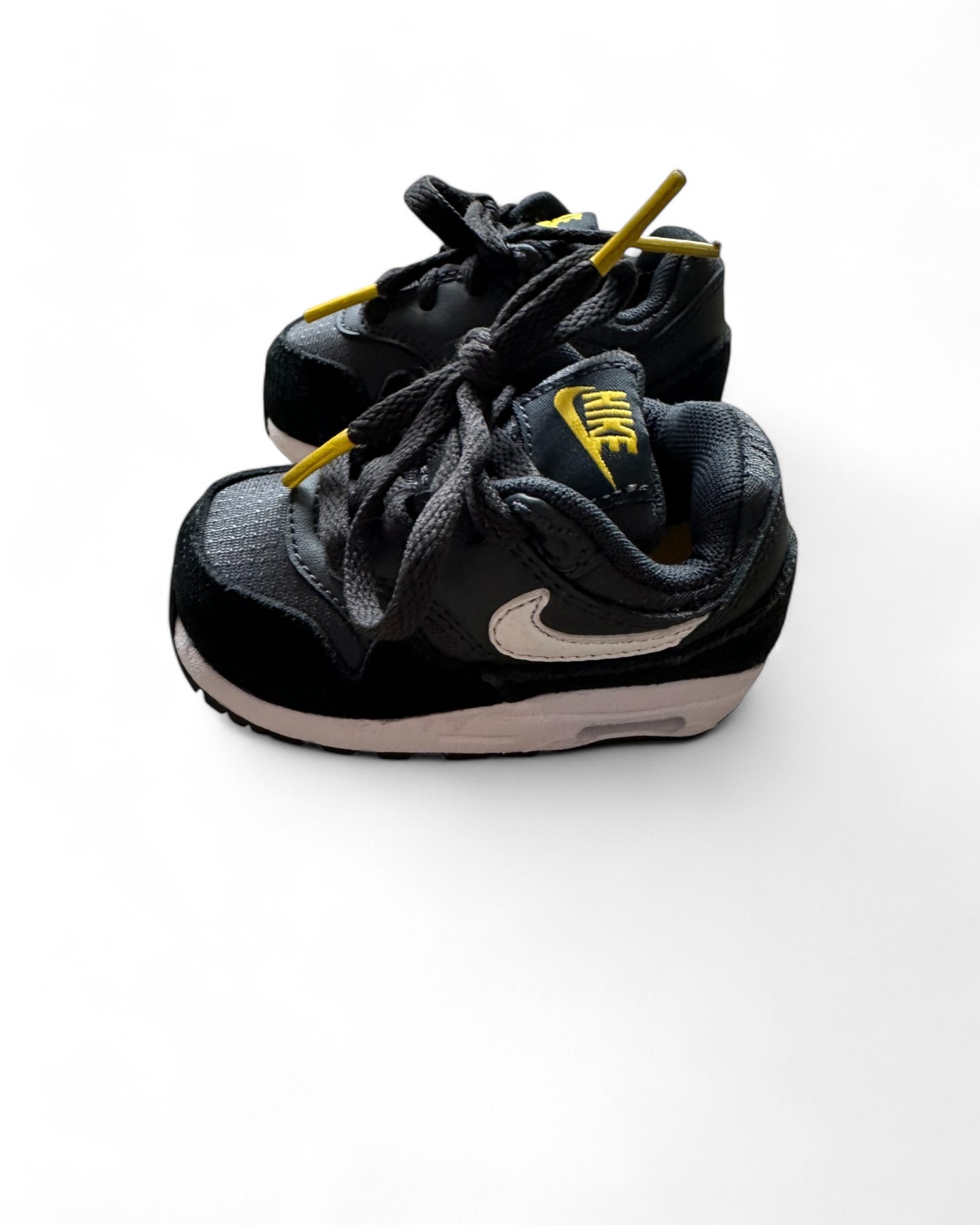 Nike Air Max 1 toddler in black/yellow (UK3.5/EU19.5)