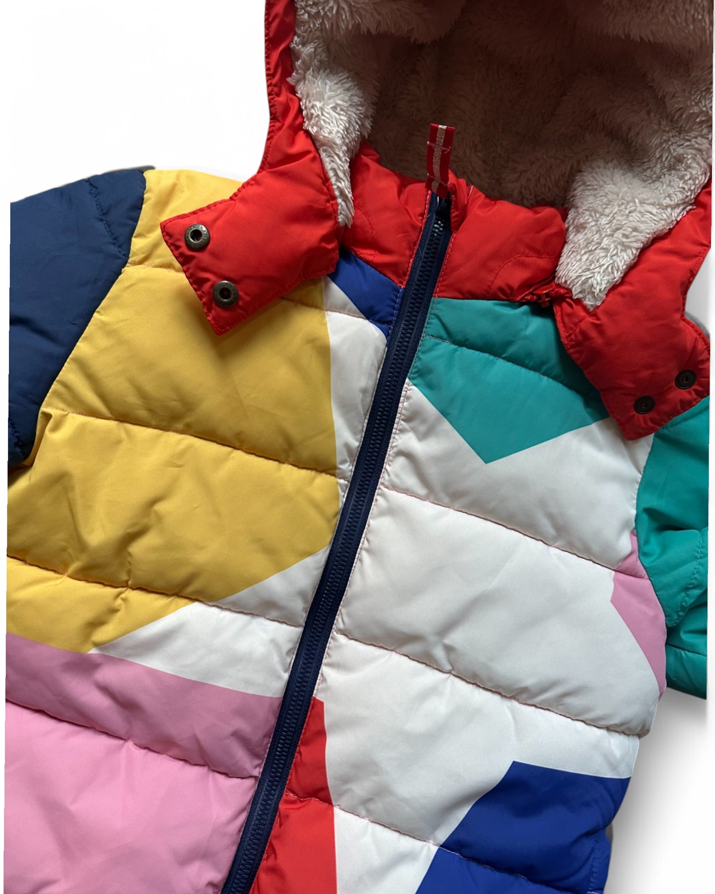 Mini Boden shower resistant padded multicoloured jacket (6-7yrs)