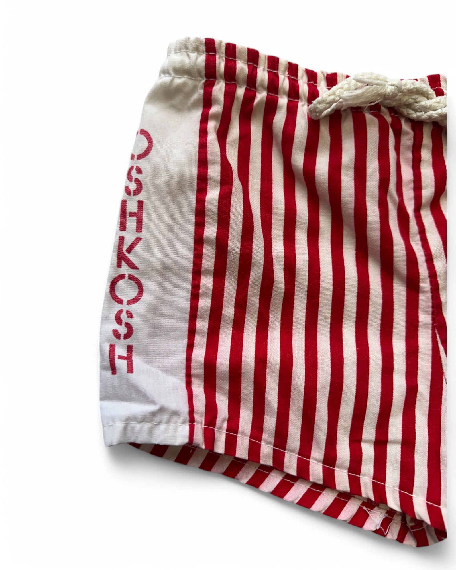 vintage 80s red and white striped oshkosh shorts