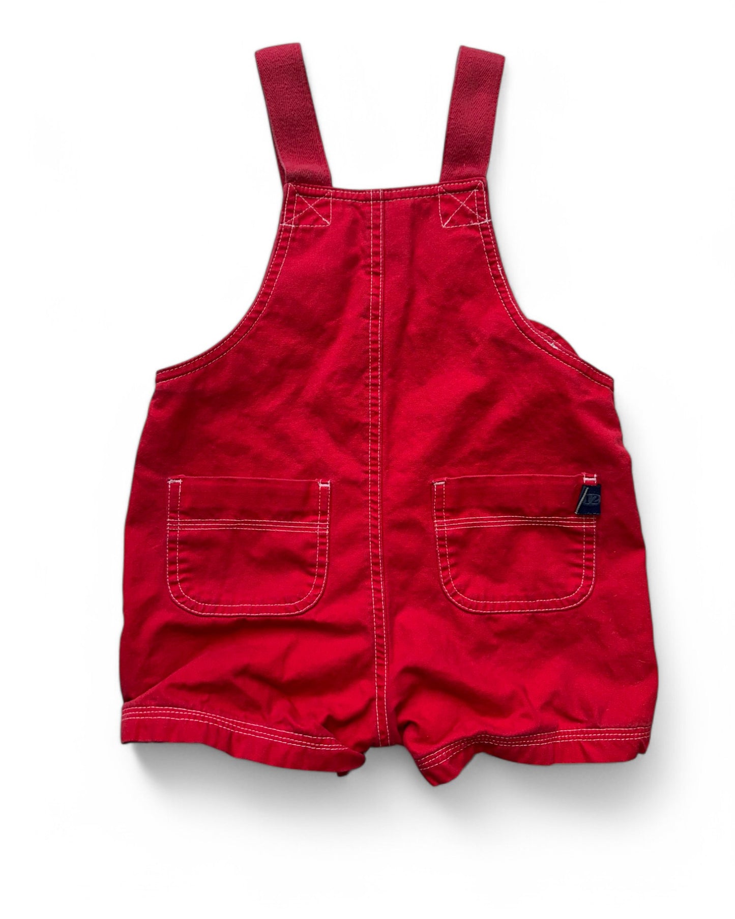 Vintage Circo 'Soccer' short red cotton toddler dungarees