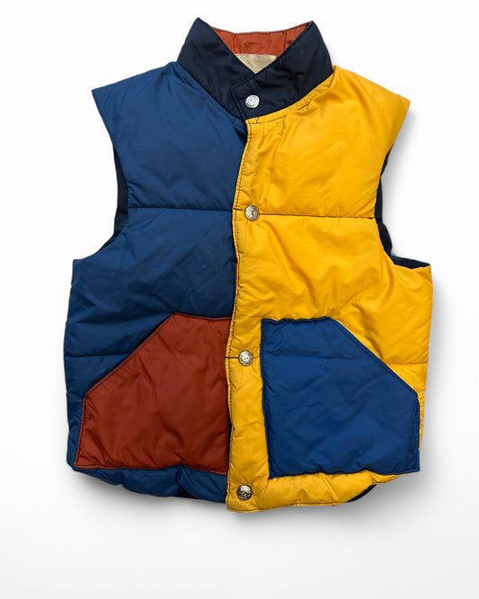 Vintage 90s colourblock kids gilet