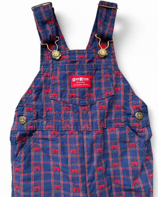 Vintage oshkosh embroidered train dungarees