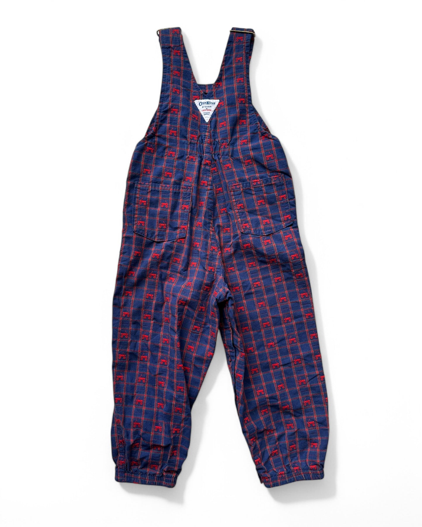 Oshkosh B'Gosh vintage navy cotton embroidered train dungarees
