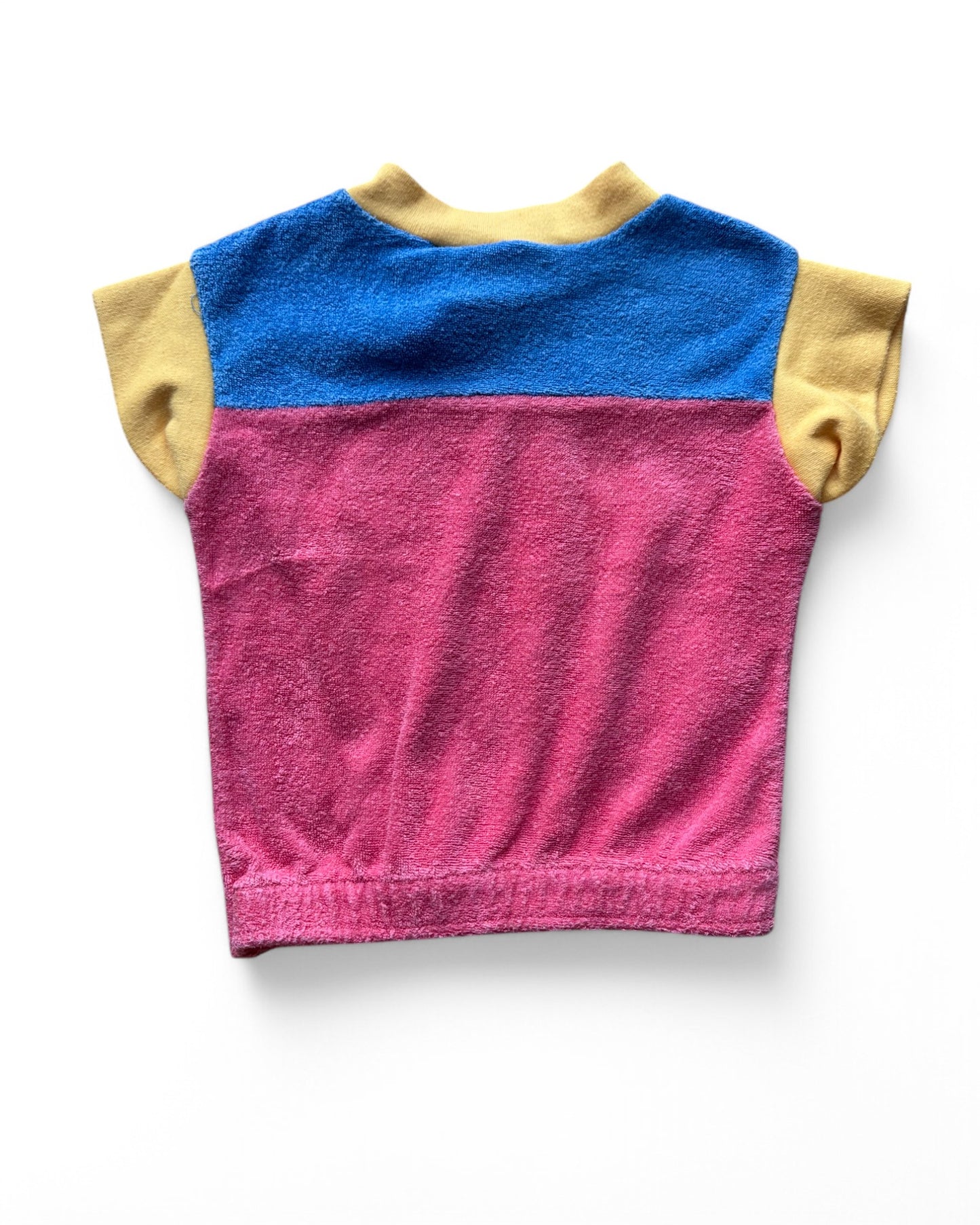 Vintage Winnie the Pooh colourblock terry towelling t shirt