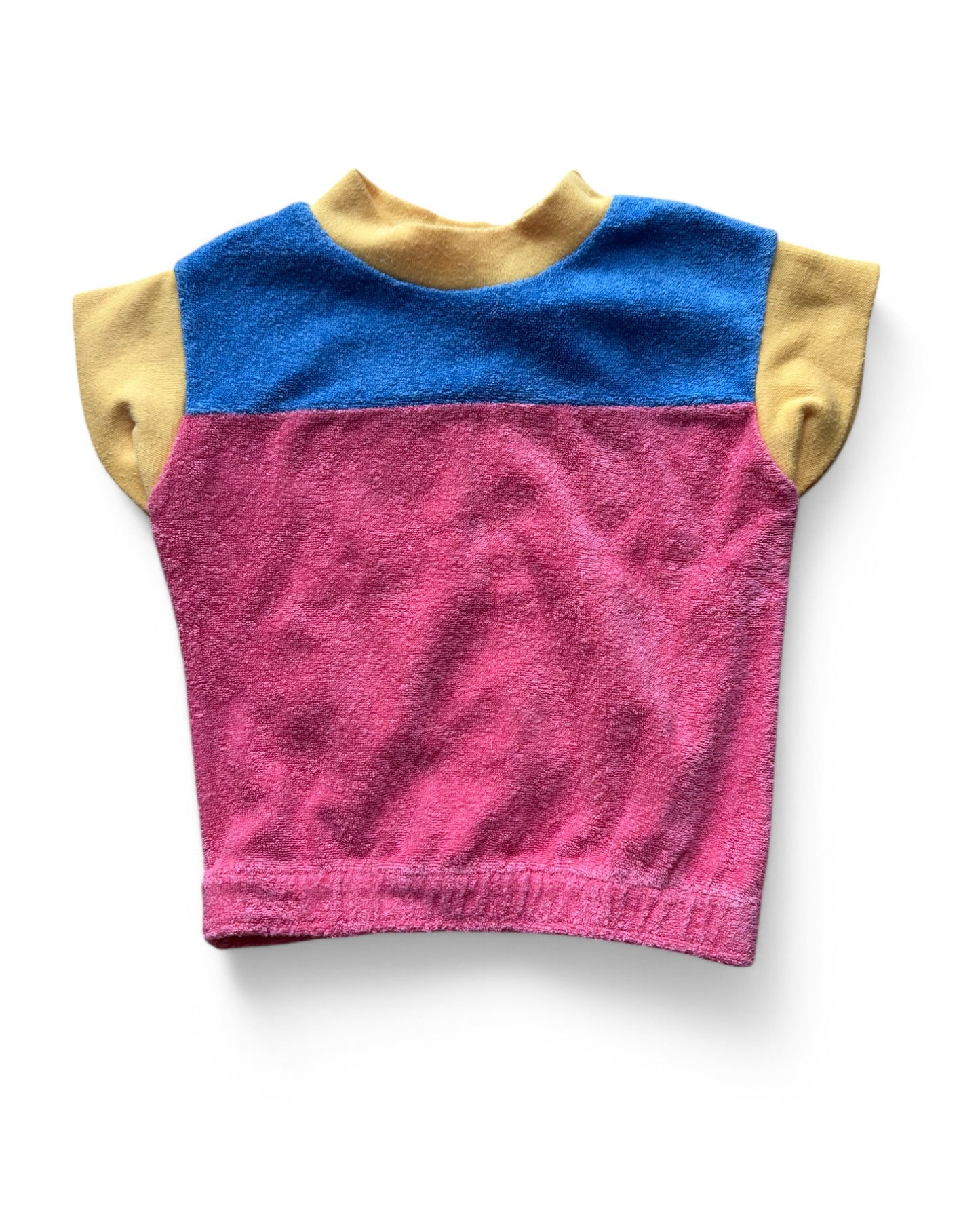 Vintage Winnie the Pooh colourblock terry towelling t shirt