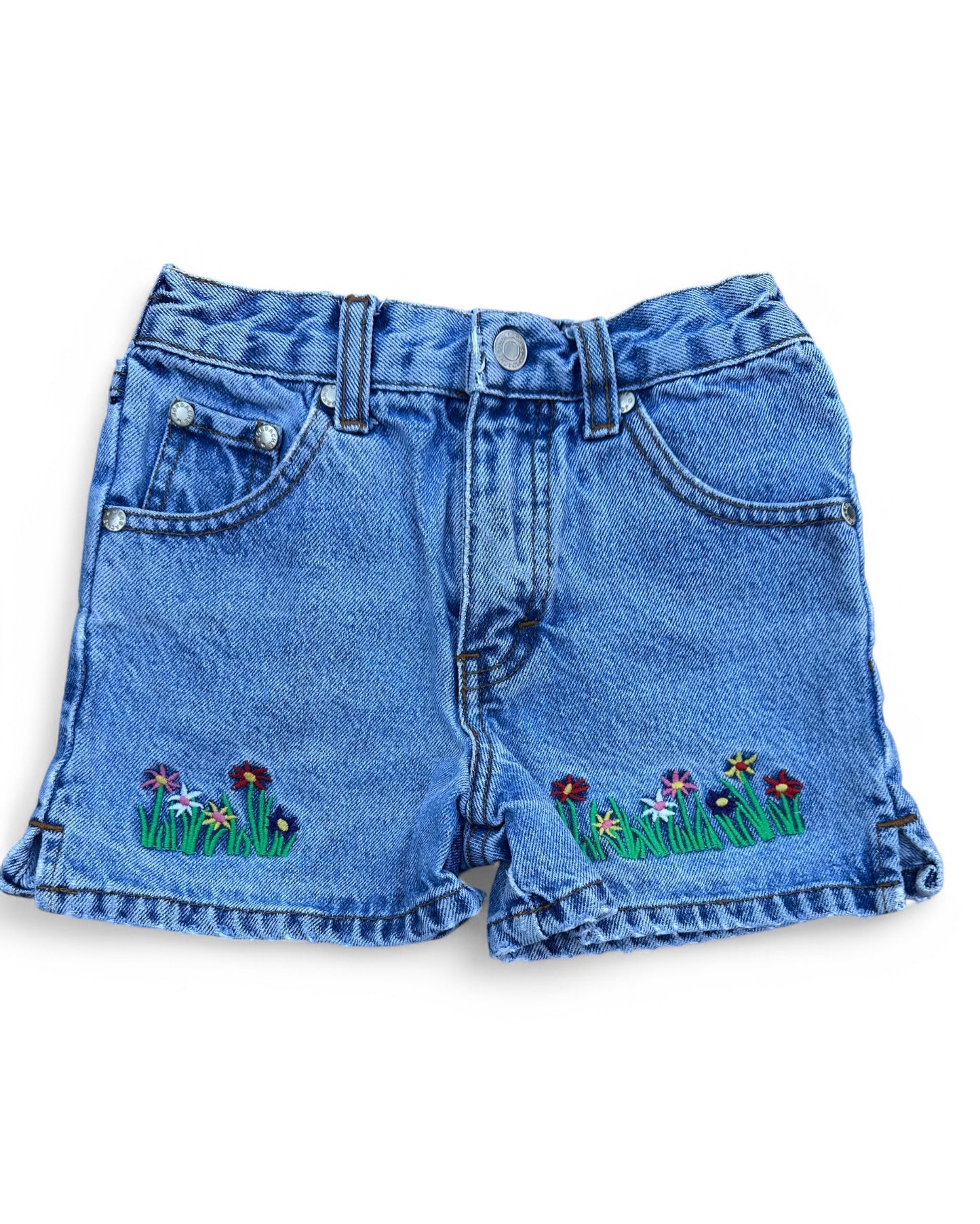 Vintage 90s Jordache kids denim embroidered shorts