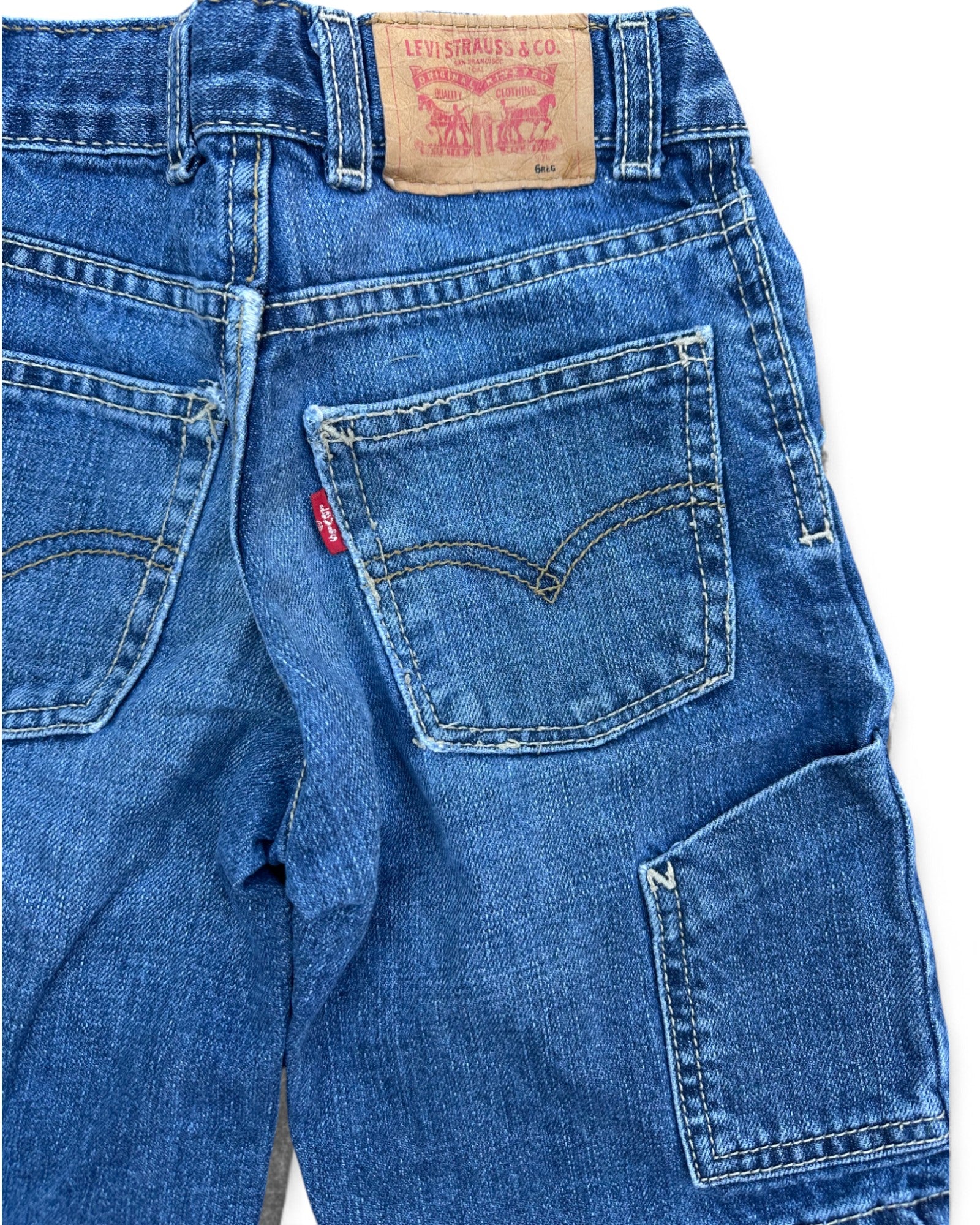Vintage 90's Levi's kids denim carpenter shorts