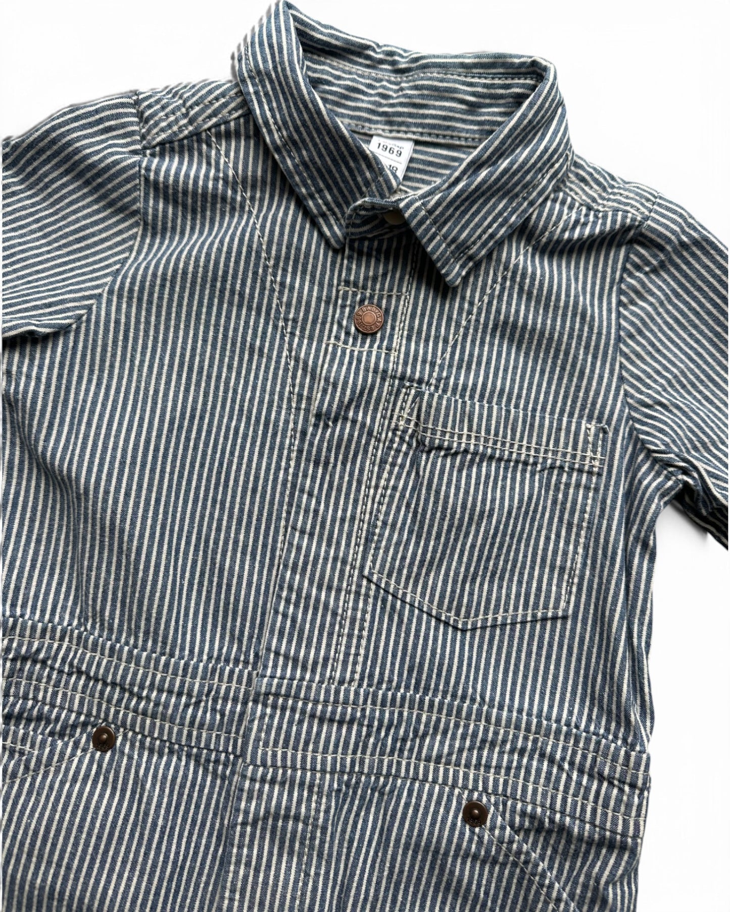 Baby Gap hickory striped toddler boilersuit