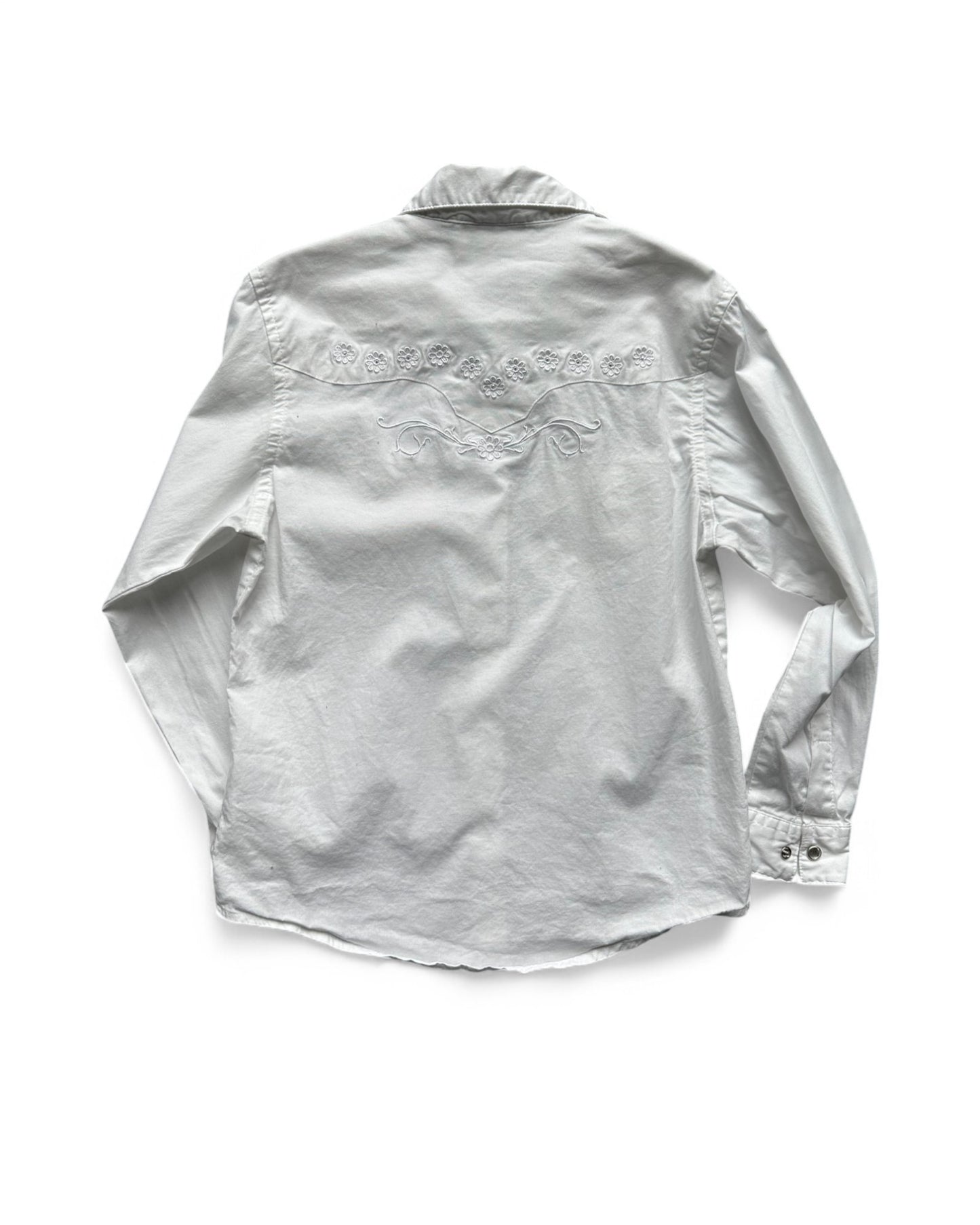 Vintage Wrangler western kids white cotton shirt