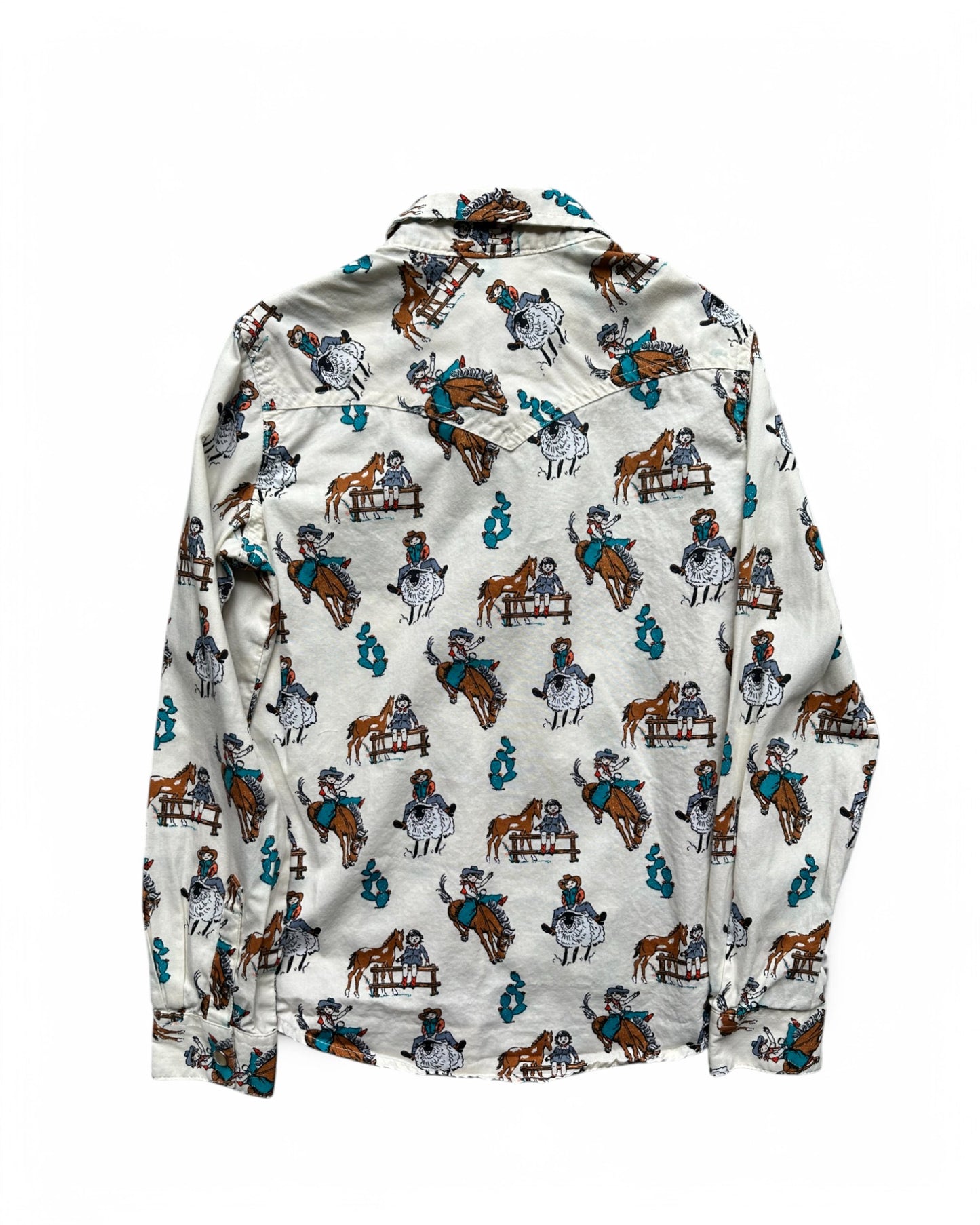 Vintage Wrangler cowboy print western kids shirt