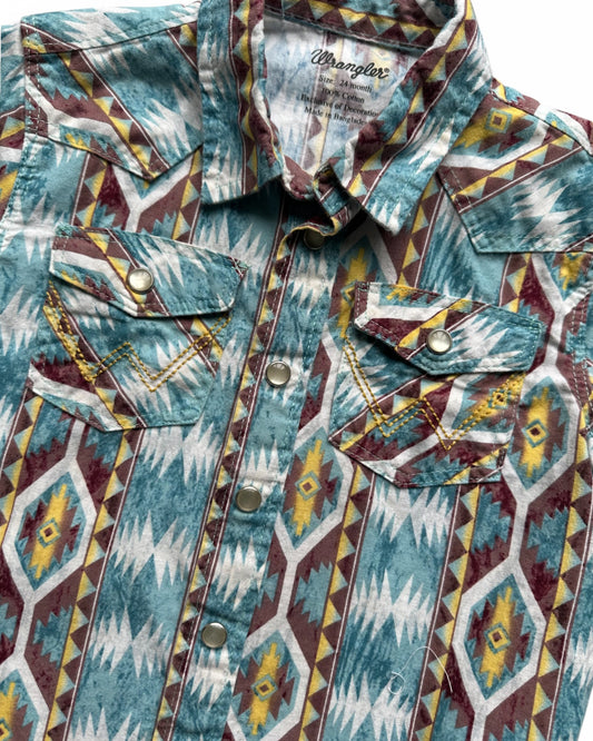 Vintage Wrangler western printed kids shirt