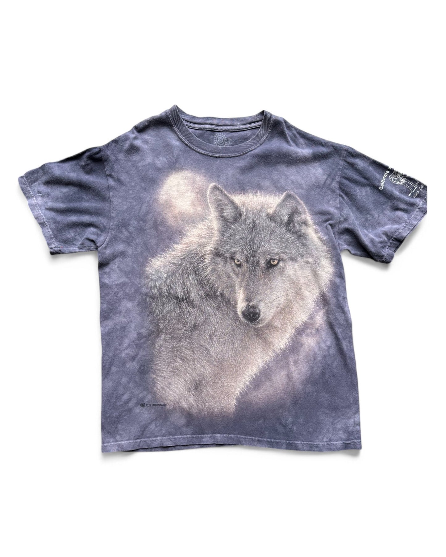 Vintage The Mountain California Wolf Centre graphic kids tie dye t shirt