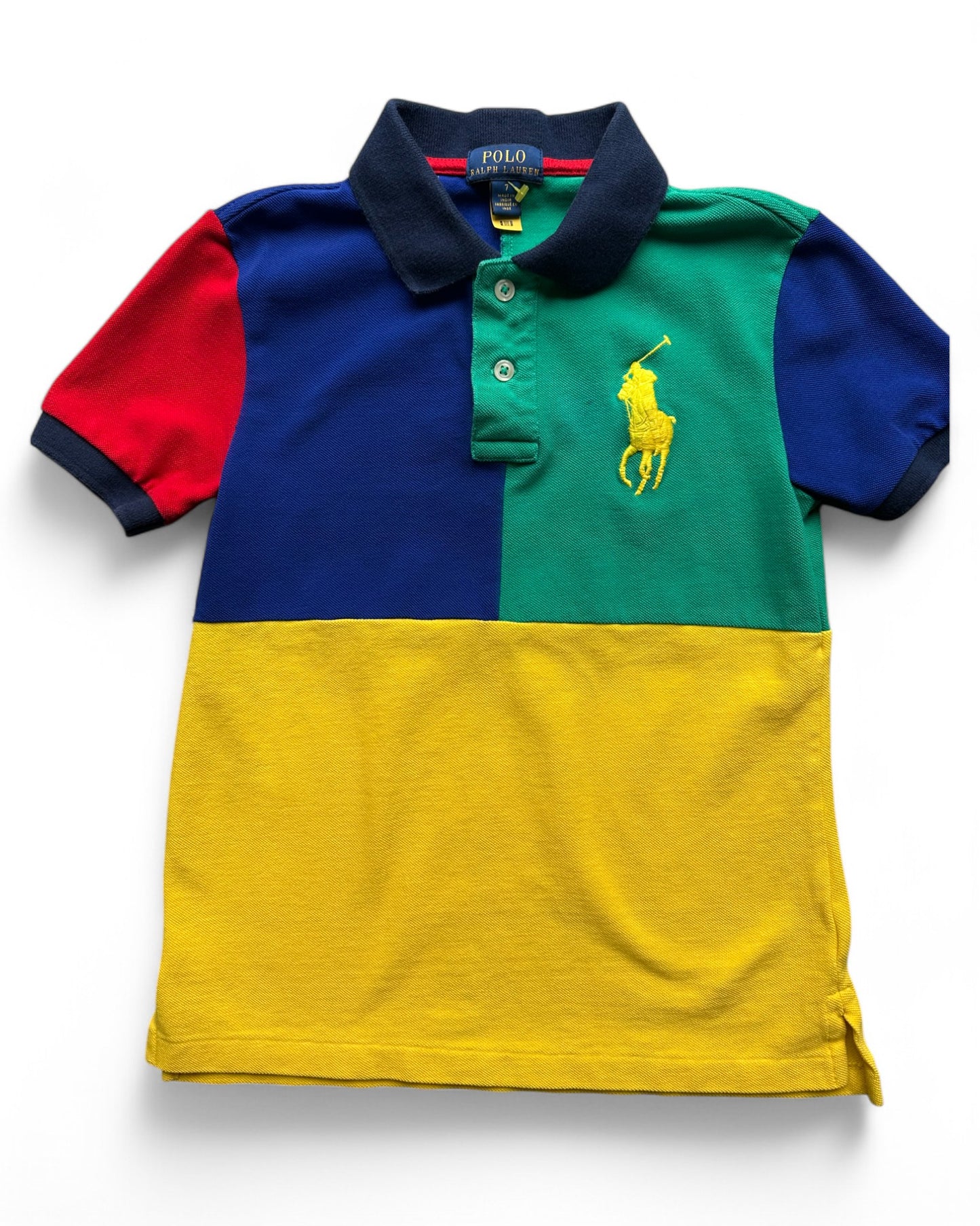 Polo Ralph Lauren colourblock cotton mesh kids polo shirt