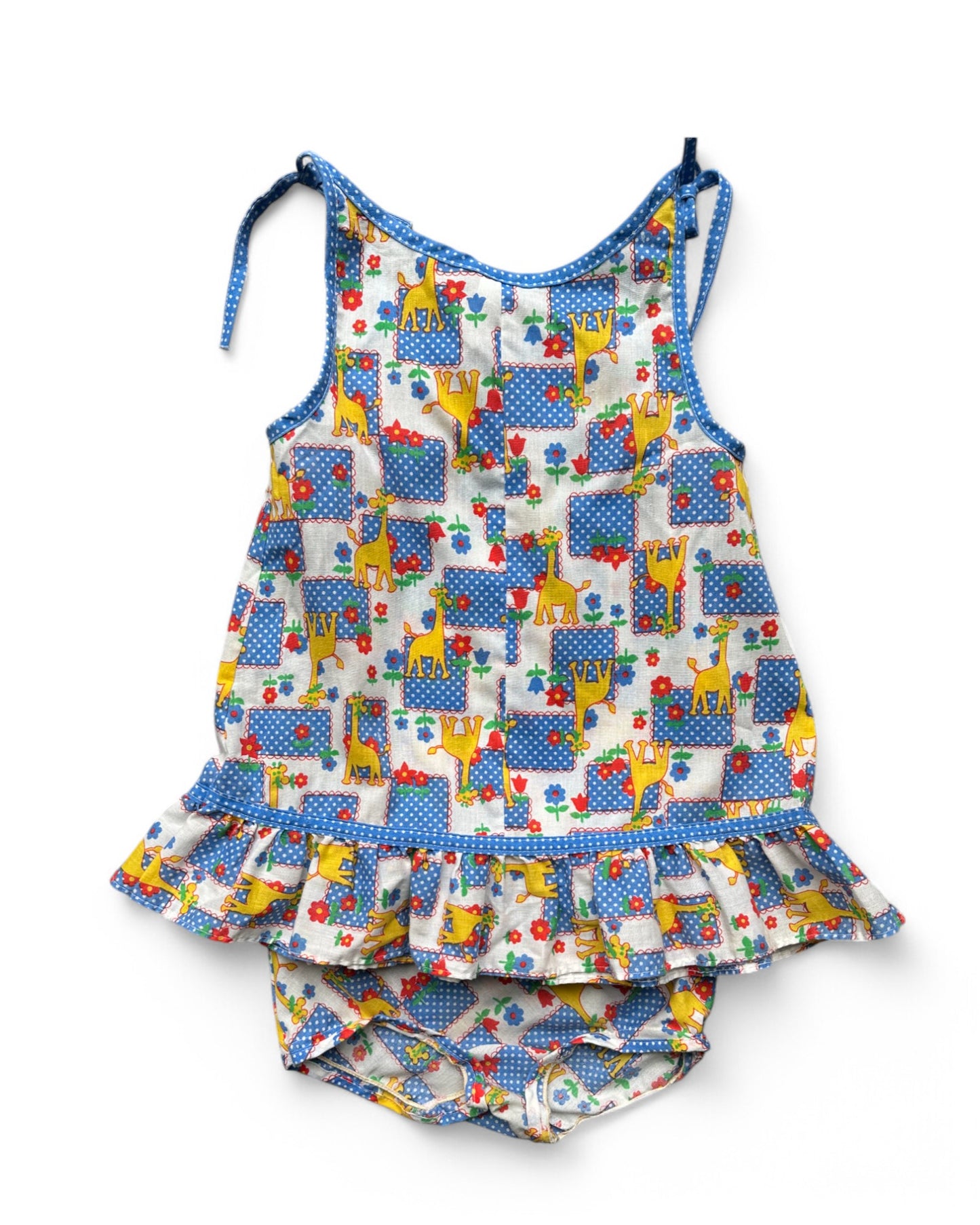 Vintage 80's Her Majesty giraffe print dress & bloomers