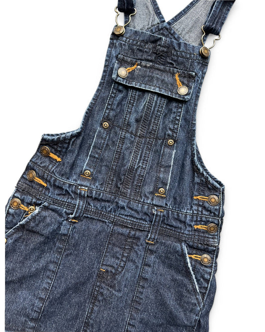 Faded Glory vintage 90s dark wash denim dungaree kids dress