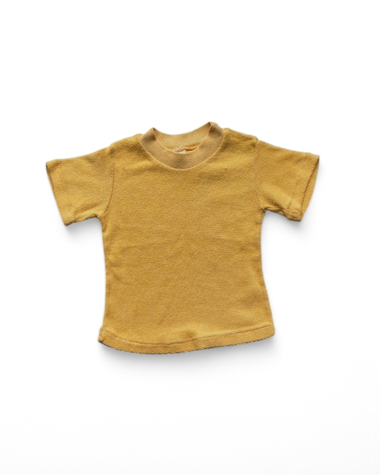 Vintage 80s french terrycloth yellow toddler t shirt