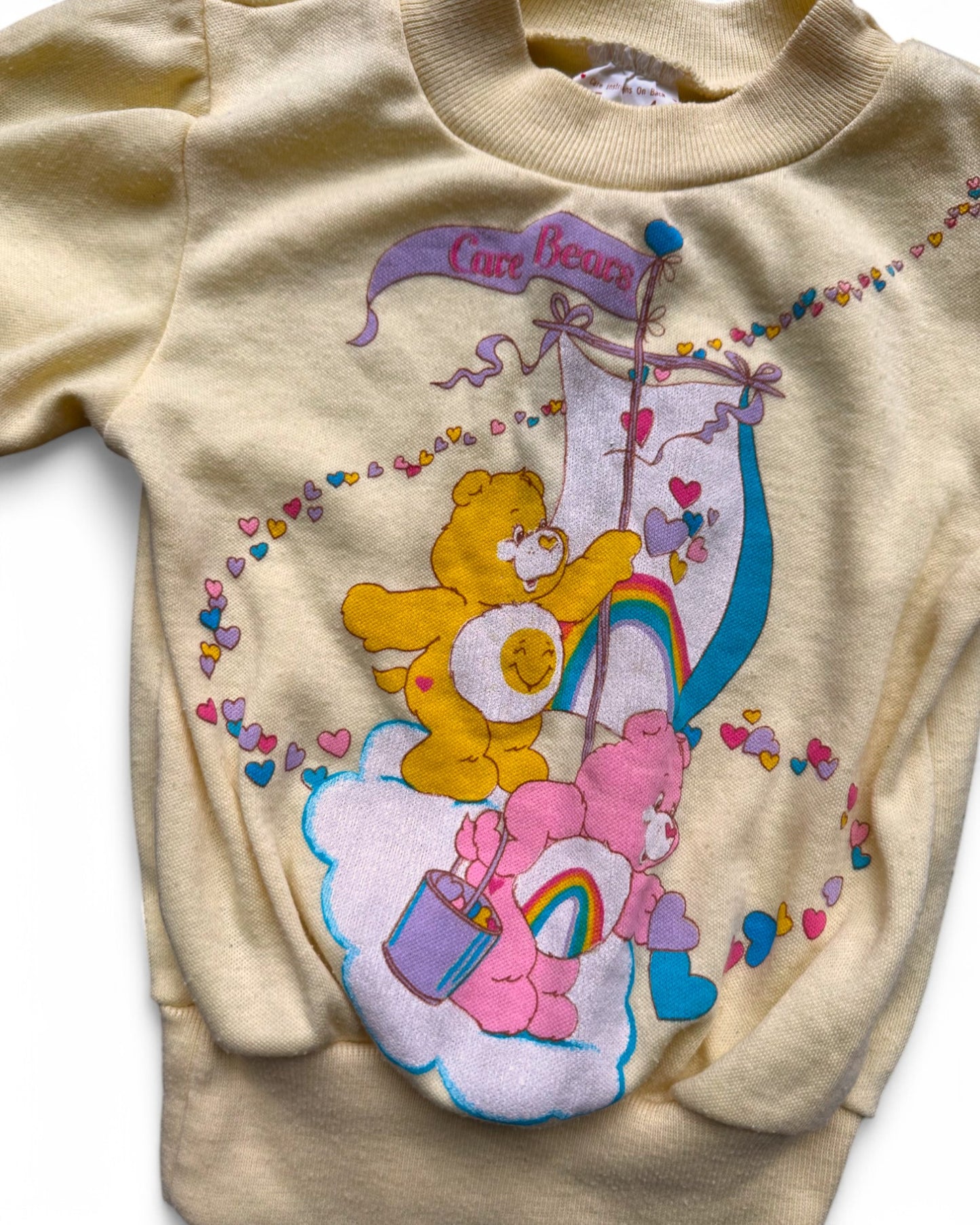 Care Bears vintage 80's yellow short sleeve sweatshirt