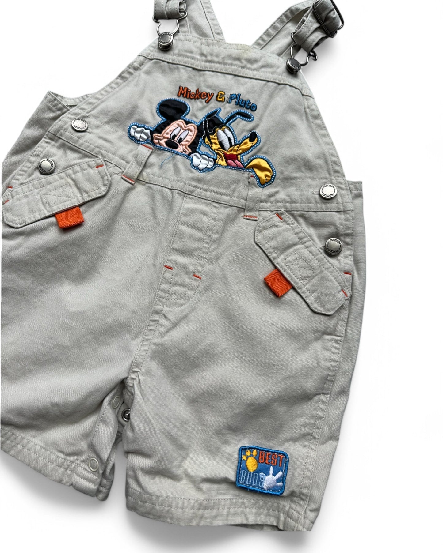 Vintage 90's Disney Mickey & Pluto short dungarees
