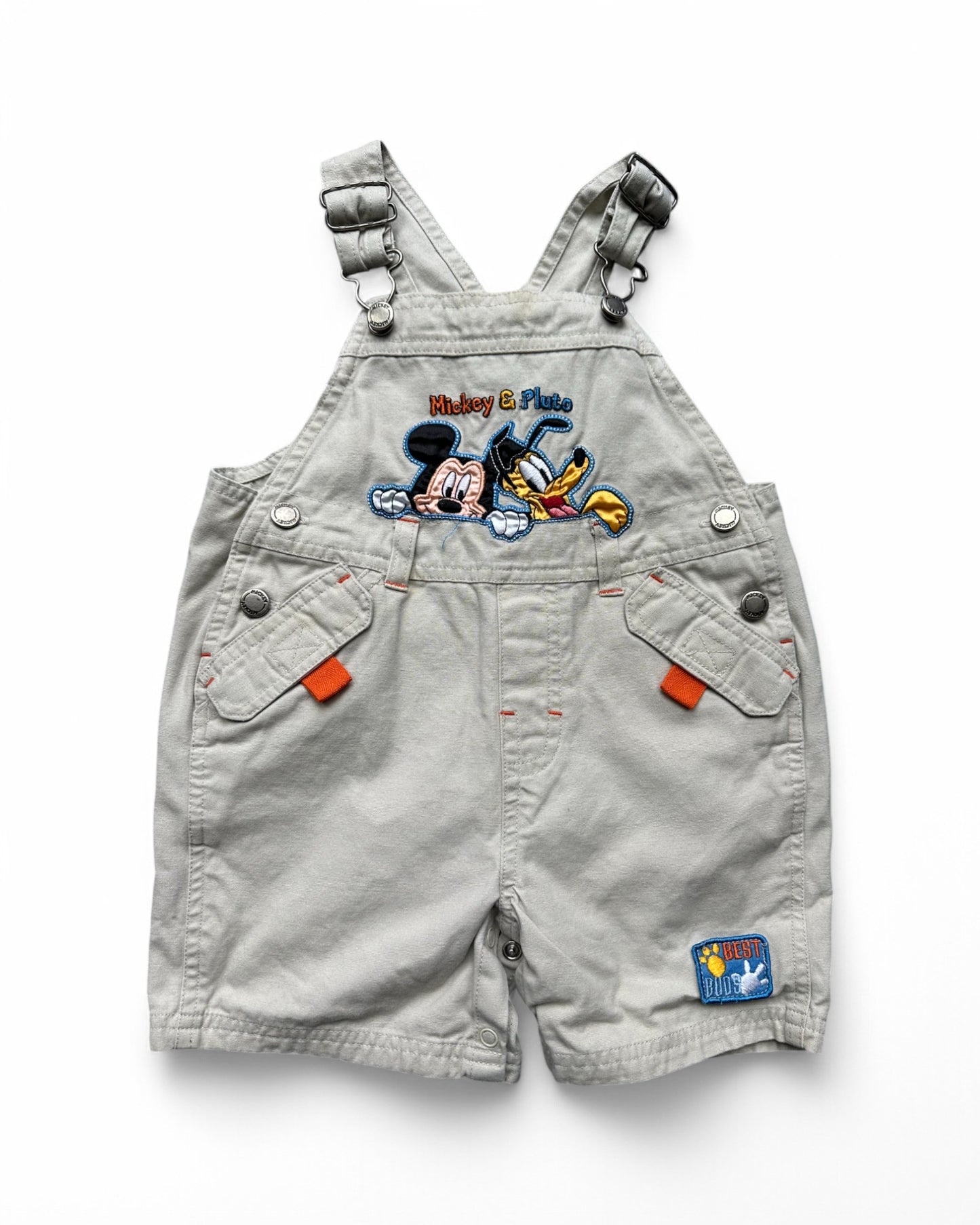 Vintage 90's Disney Mickey & Pluto short dungarees