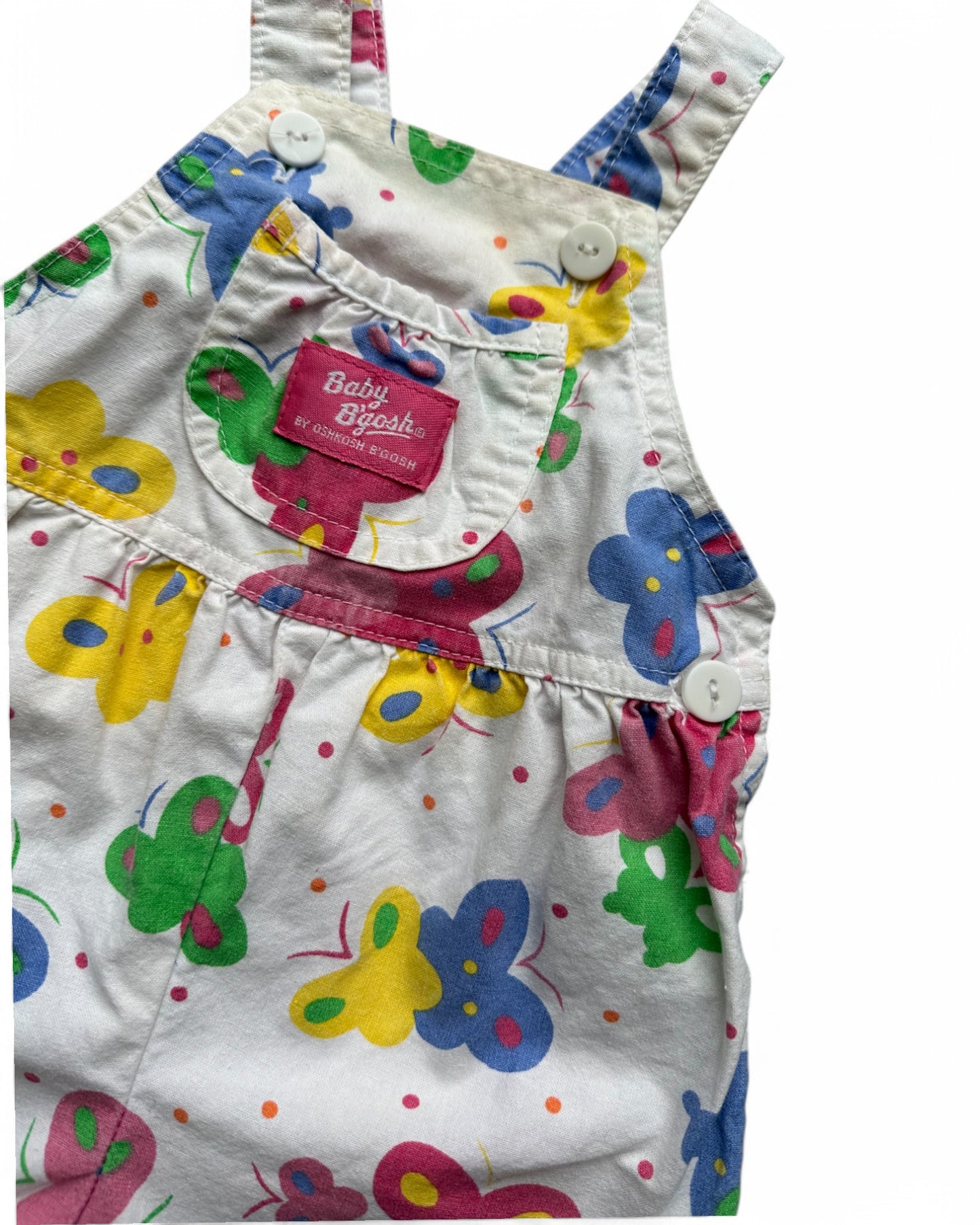 Baby B'Gosh vintage 90's butterfly print short dungarees
