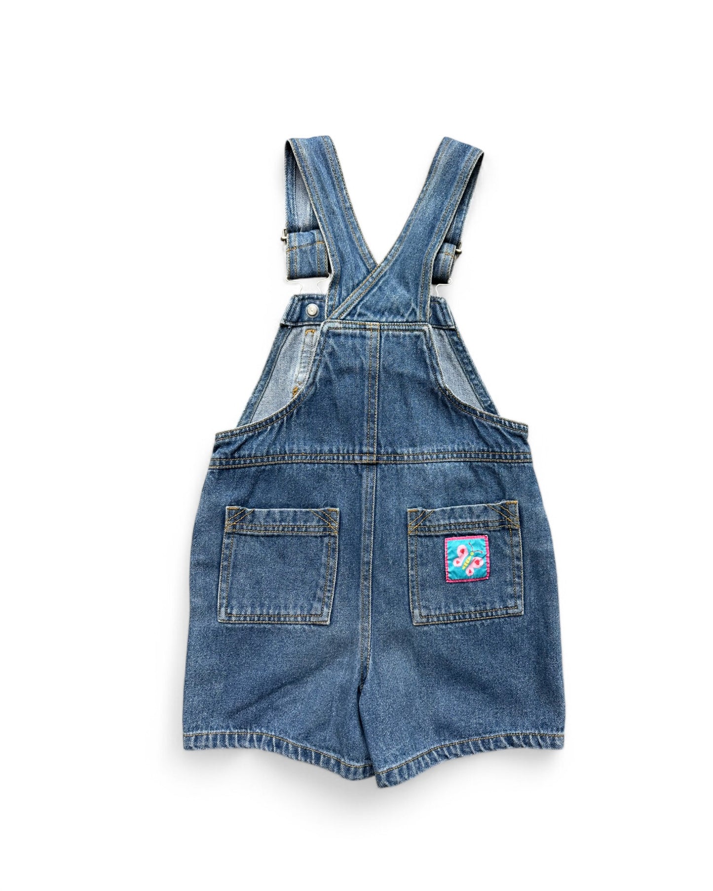 Vintage 90's MIckey & Co Minnie Mouse embroidered denim short dungarees