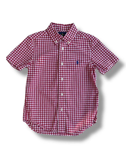 Ralph Lauren red gingham short sleeve toddler shirt