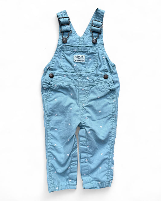 Oshkosh B'Gosh heart print sage green dungarees