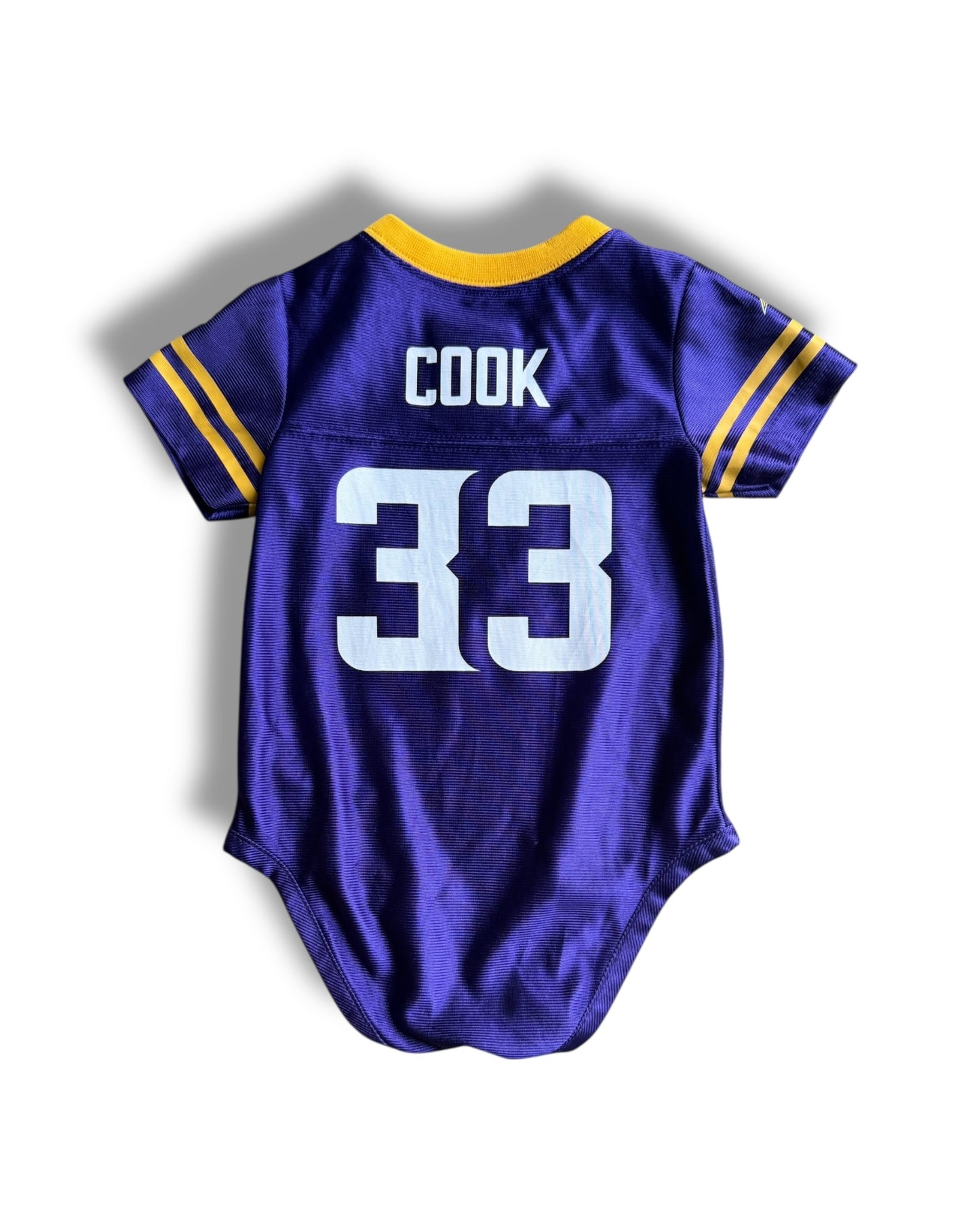 NFL Minnesota Vikings #33 'Cook' baby football jersey romper