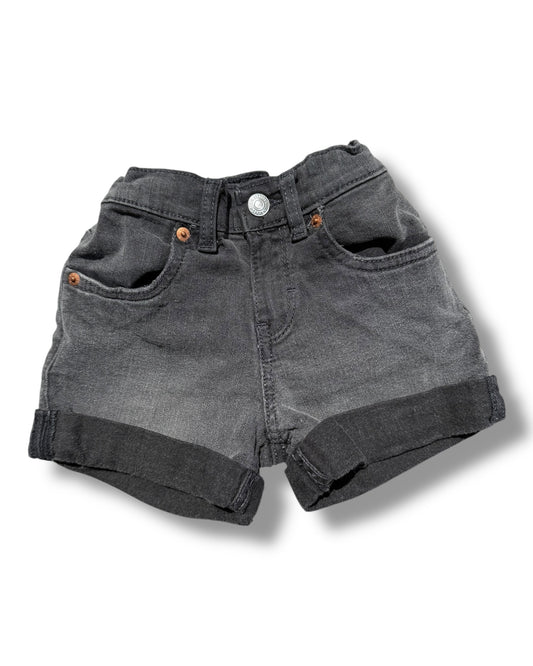 Levi's washed black denim cut off kids shorts