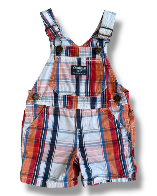 Osh Kosh B'Gosh vintage orange checked short baby dungarees