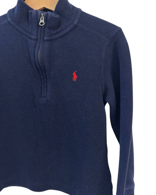 Ralph Lauren navy jersey quarter zip sweater