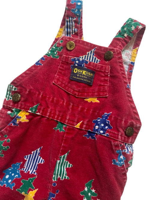 Vintage Oshkosh Clown print cord dungarees