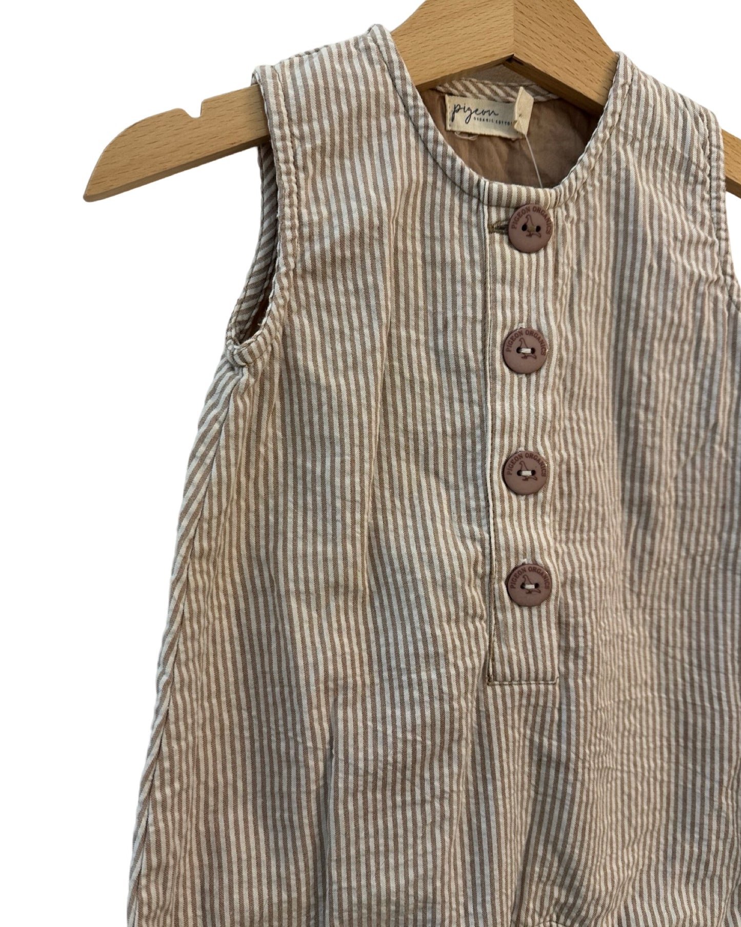 Pigeon Organics striped cotton romper (3-6mths)