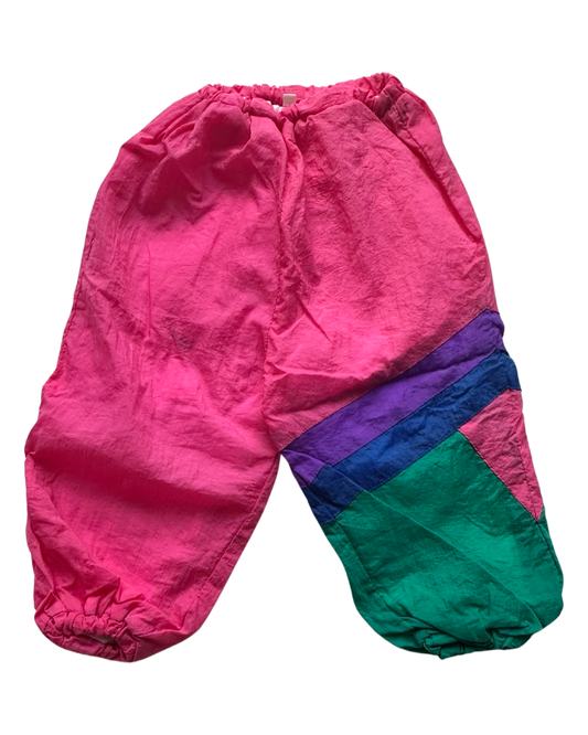 Vintage pink colourblock shell trousers (12-18mths)