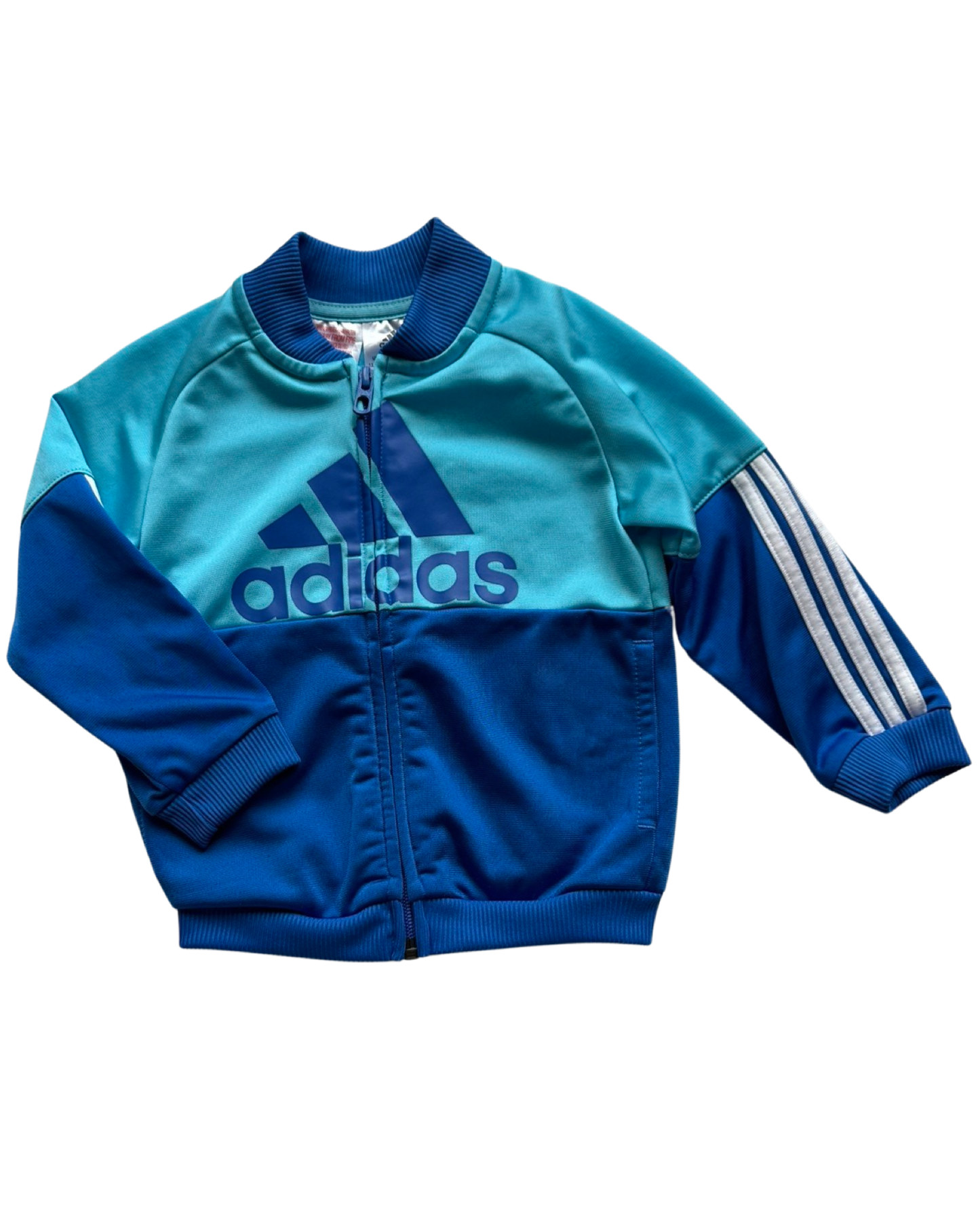 Vintage Adidas zip up track jacket in blue (12-18mths)