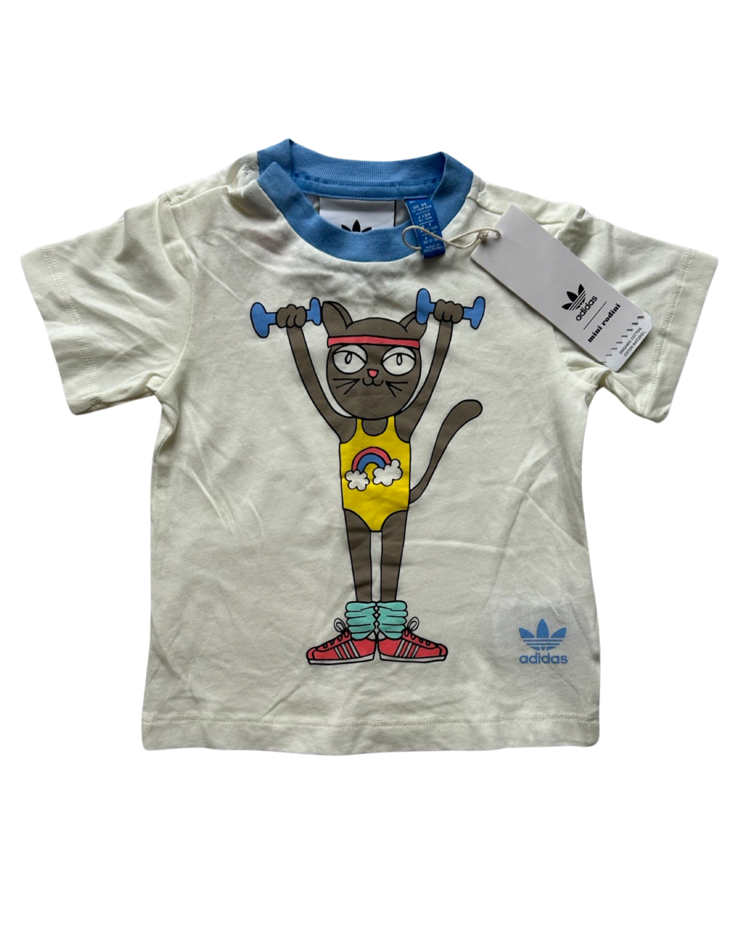 Mini Rodini x Adidas gym cat t shirt (12-18mths)