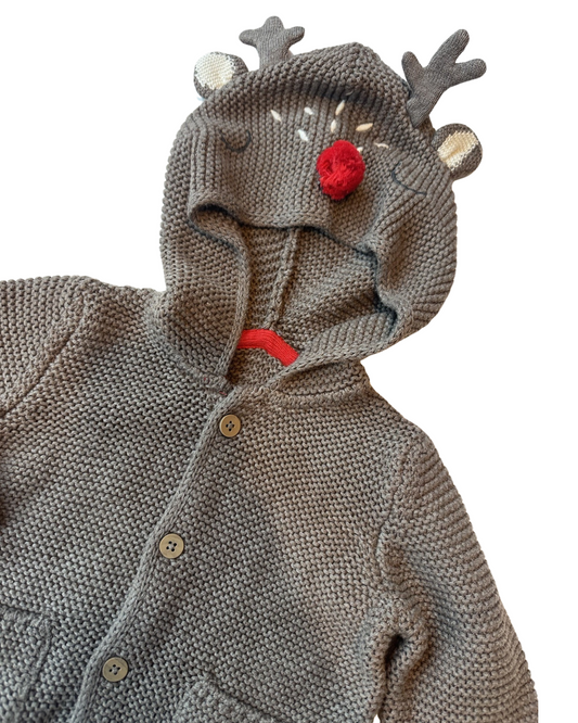M&S reindeer cardigan (size 6-9mths)