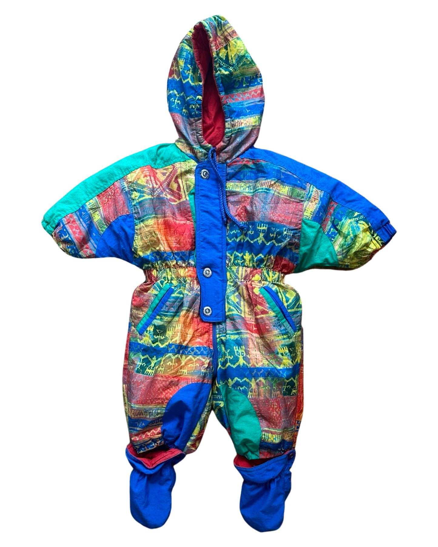 Vintage Impidimpi abstract print ski suit (6-9mths)