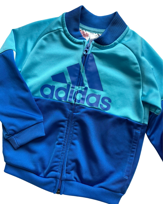 Vintage Adidas zip up track jacket in blue (12-18mths)
