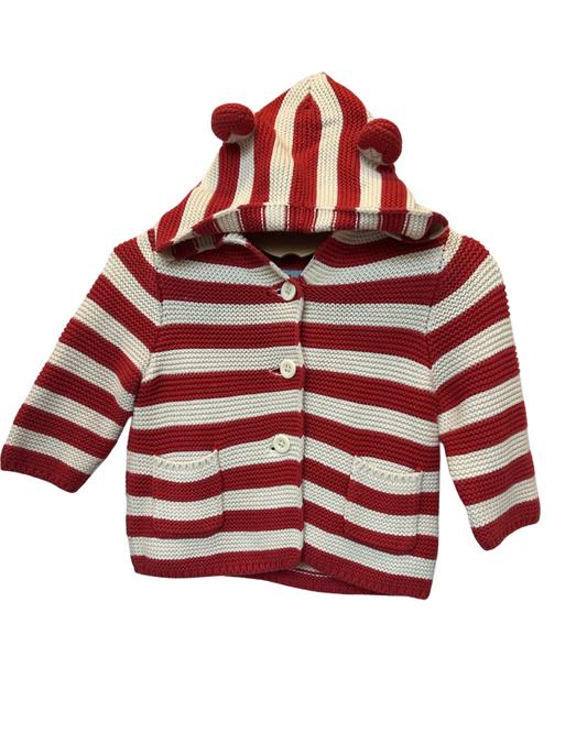 Baby Gap candy stripe brannan bear cardigan (size 3-6mths)