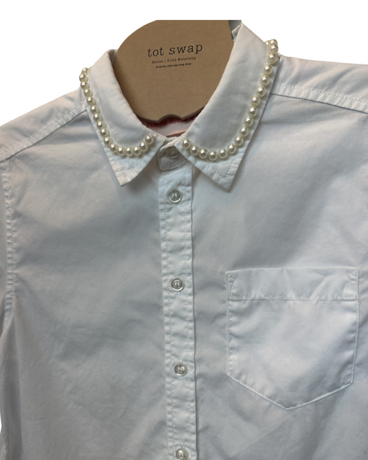 Simone Rocha x H&M pearl trim shirt (size 3-4yrs)