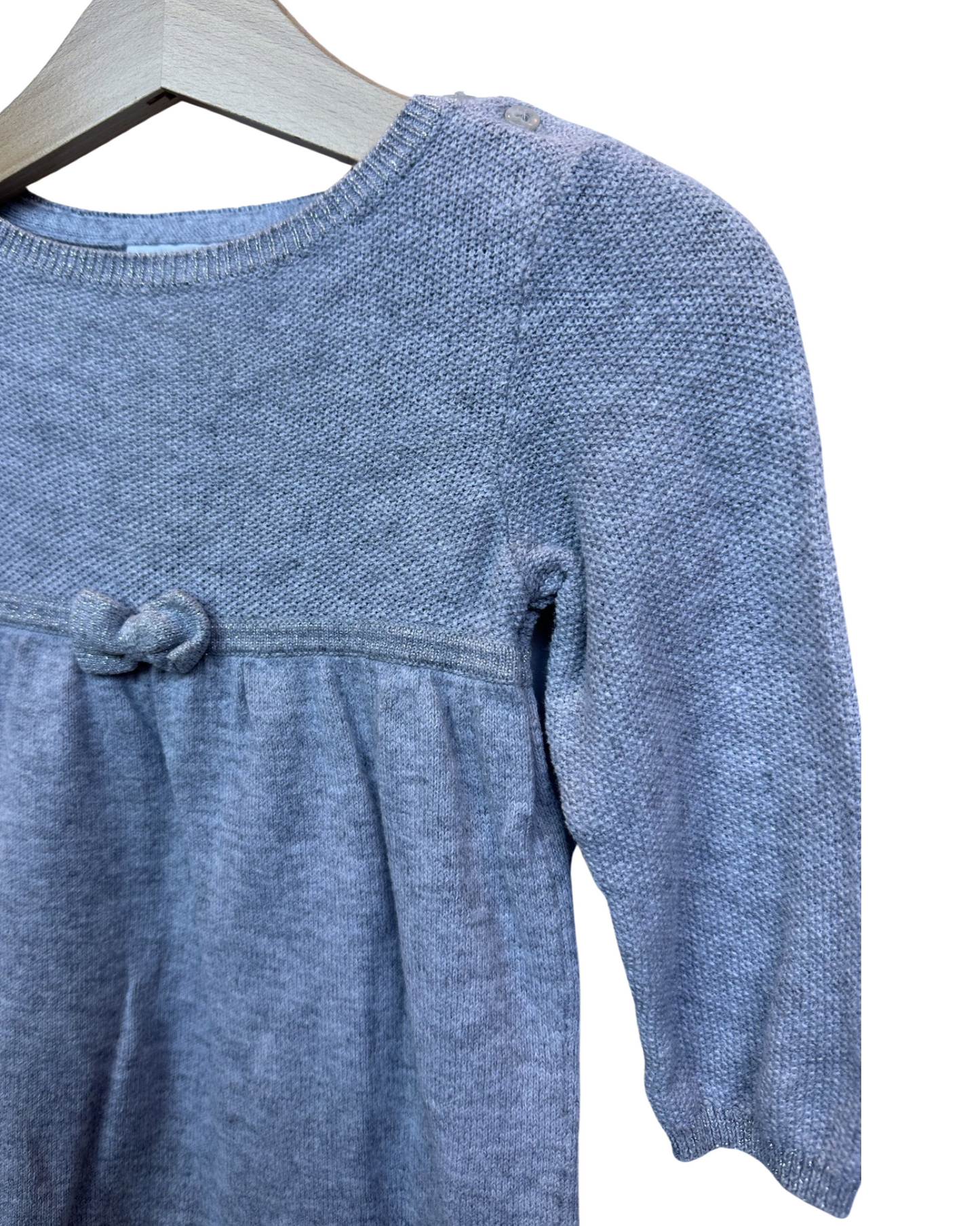 The Little White Company silver dress (size 3-6mths)