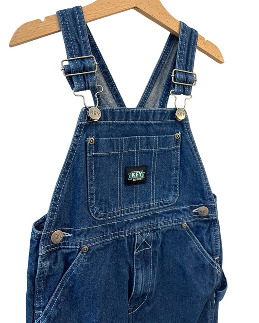Vintage Key dark wash dungarees (4-5yrs)