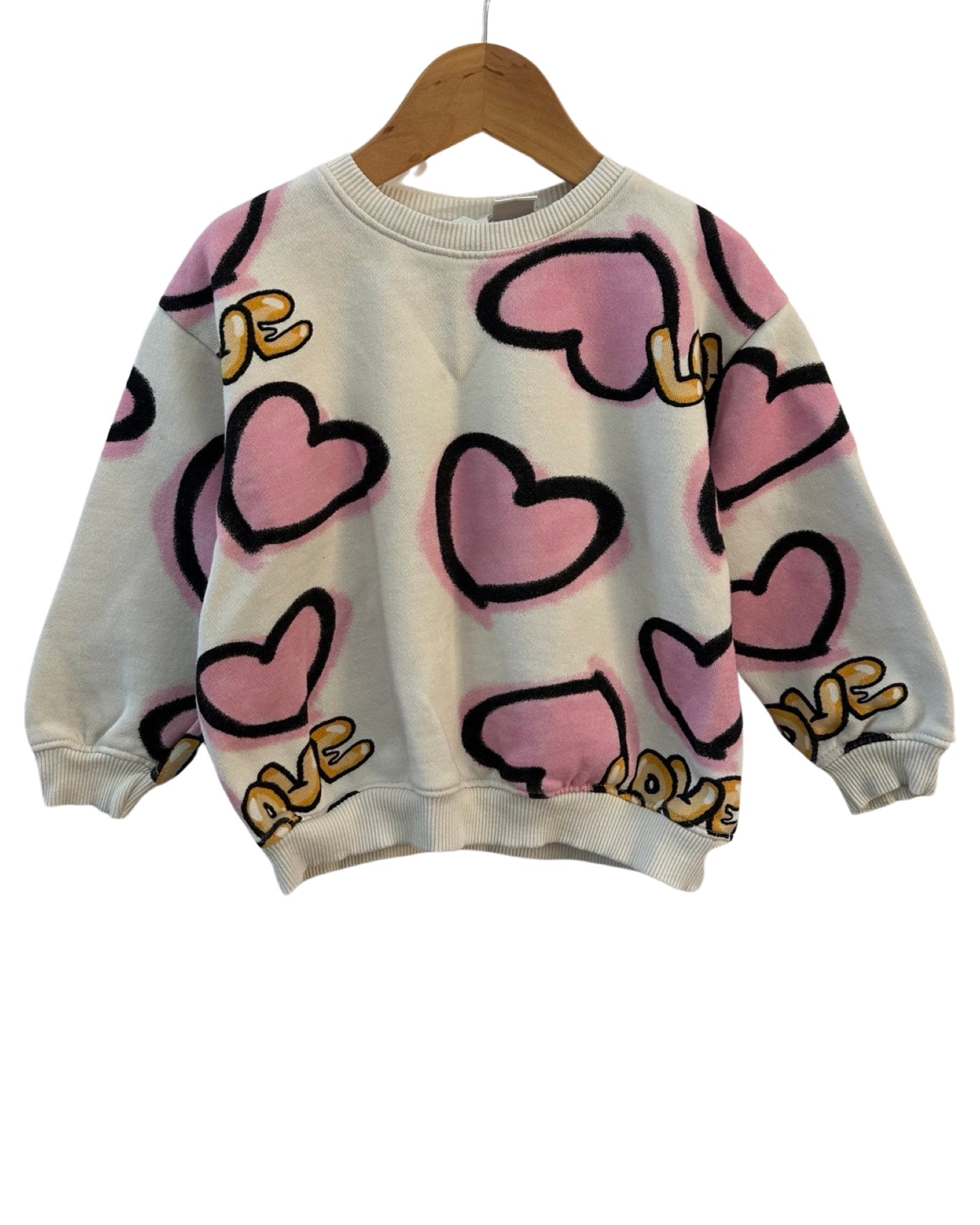 Zara kids graffiti 'Love' sweater (3-4yrs)