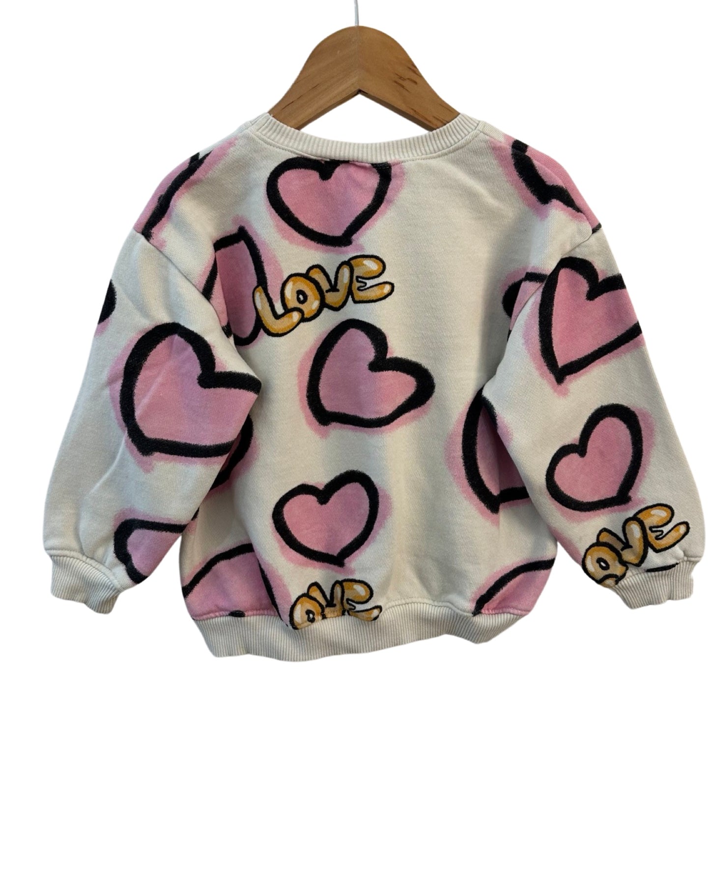 Zara kids graffiti 'Love' sweater (3-4yrs)