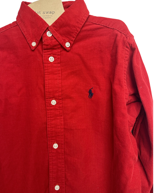 Ralph Lauren red needlecord shirt (size 6-7yrs)