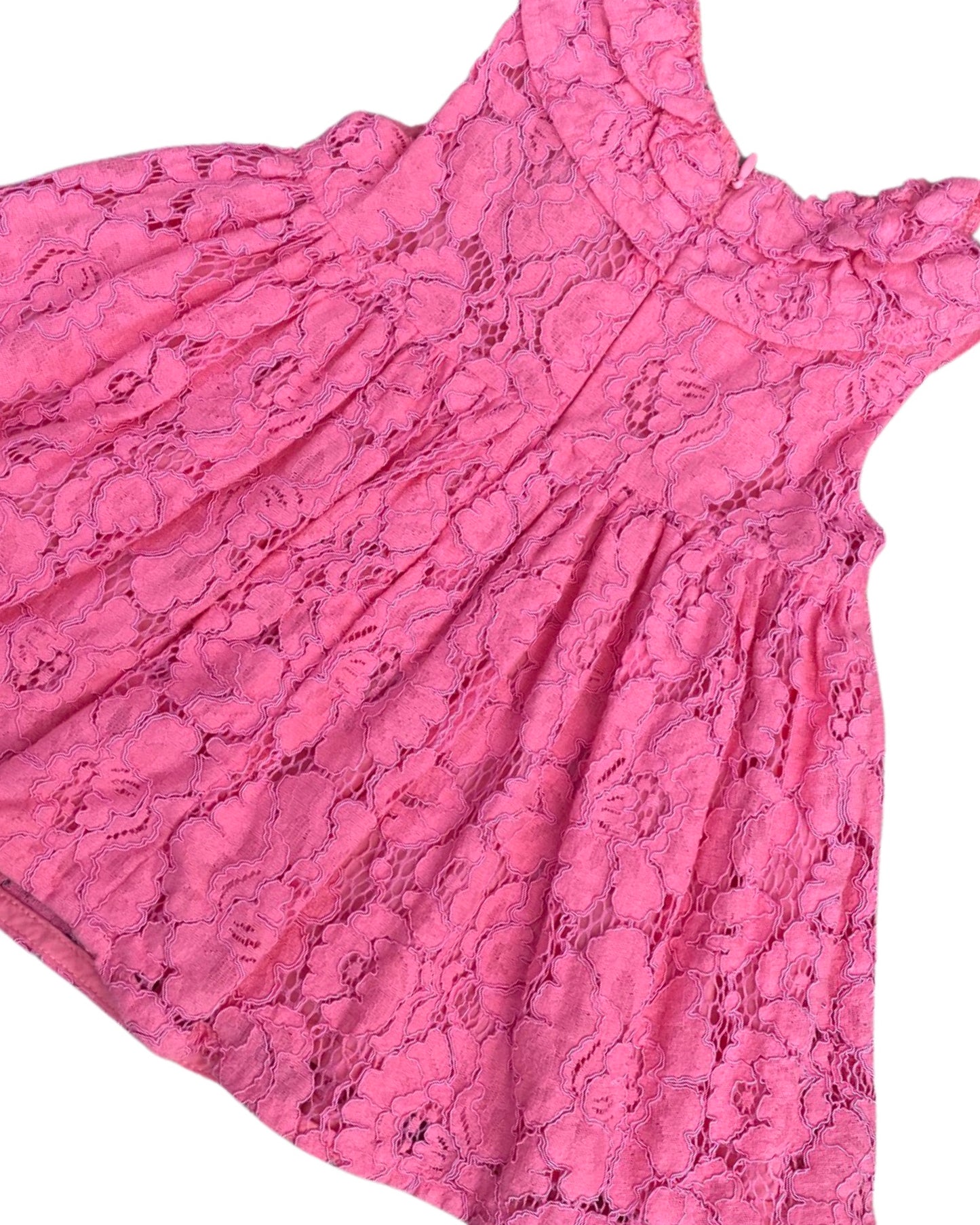 Mayoral pink frilled floral cut out dress (6-9mths)