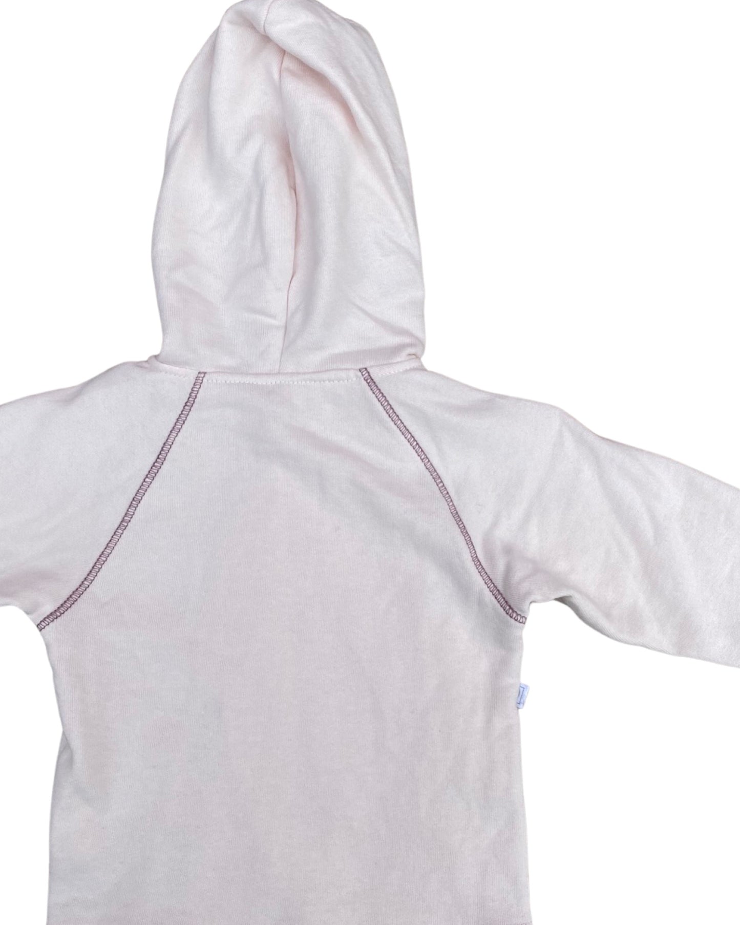 Absorba light pink hooded cotton cardigan (0-3mths)